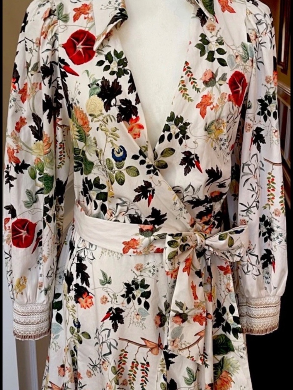 Alice + Olivia Alisa Vanilla Kiss Faux Wrap Shirt Mini Dress NWT Sz 8 - Picture 11 of 16